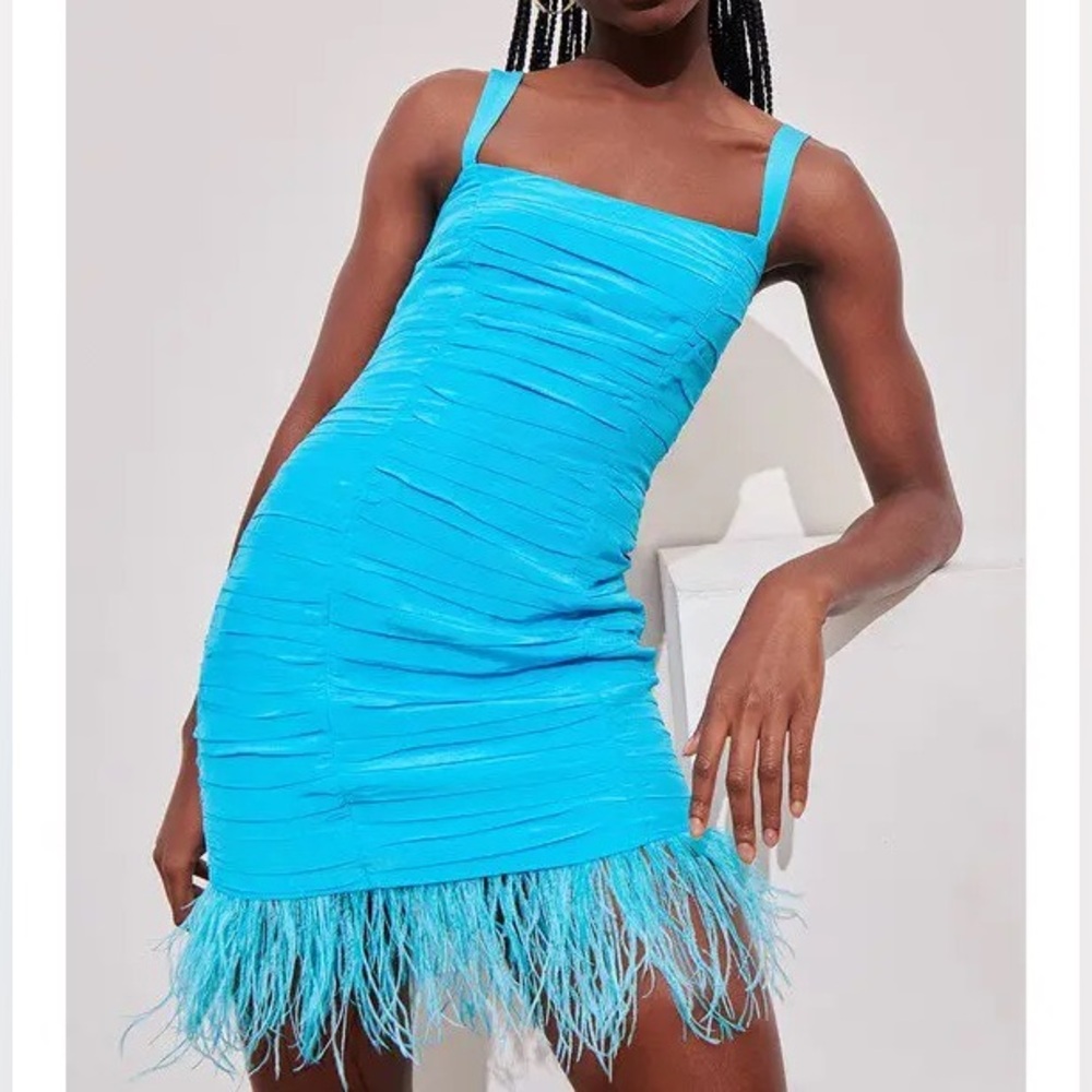 Saylor feather mini dress